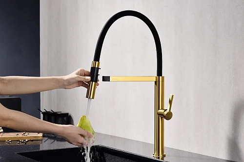 Смеситель для кухни Paulmark Leader брашированное золото Le214101-BG Смеситель для кухни Paulmark Leader брашированное золото Le214101-BG