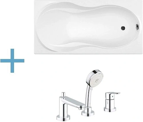 Акриловая ванна Aquanet Grenada 180x90 (каркас + смеситель Grohe BauEdge 2511700A) 00203973 + 00140175 + 00240613 Акриловая ванна Aquanet Grenada 180x90 (каркас + смеситель Grohe BauEdge 2511700A) 00203973 + 00140175 + 00240613