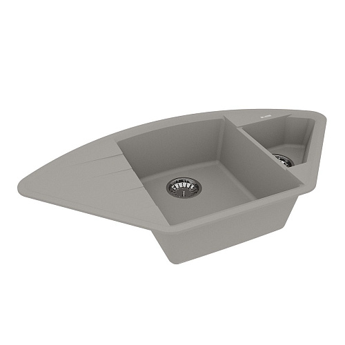 Кухонная мойка Lemark IRKANA 980 врезная угловая из кварцгранита, с крылом, грей 9910045 Кухонная мойка Lemark IRKANA 980 врезная угловая из кварцгранита, с крылом, грей 9910045