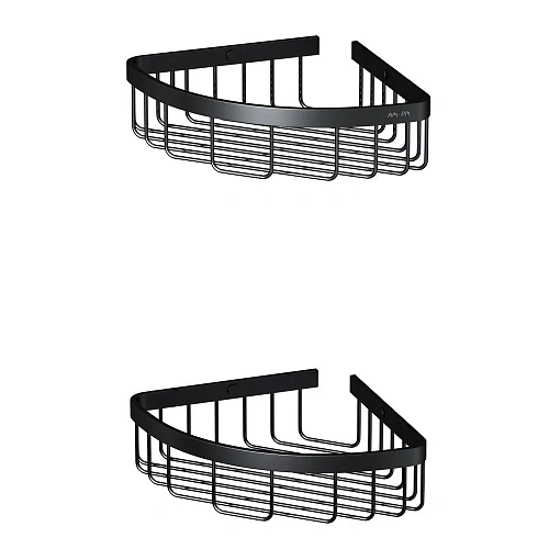 Полка AM.PM Sense L A7452222 угловая, двухъярусная, черный Полка AM.PM Sense L A7452222 угловая, двухъярусная, черный