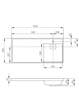 Раковина Aquaton Лондри 1050 1A72223KLH010 правая Раковина Aquaton Лондри 1050 1A72223KLH010 правая