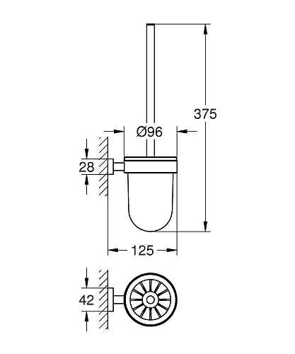 Ершик для унитаза GROHE Essentials Cube (40513001) хром Ершик для унитаза GROHE Essentials Cube (40513001) хром