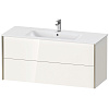 Картинка анонса товара «тумба под раковину duravit xviu xv41280b122 подвесная 121 см белая глянцевый»