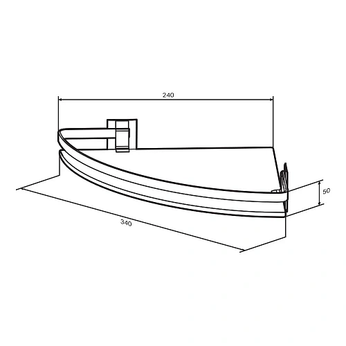 Полка AM.PM Sense L A7456100 угловая, стеклянная, алюминий Полка AM.PM Sense L A7456100 угловая, стеклянная, алюминий