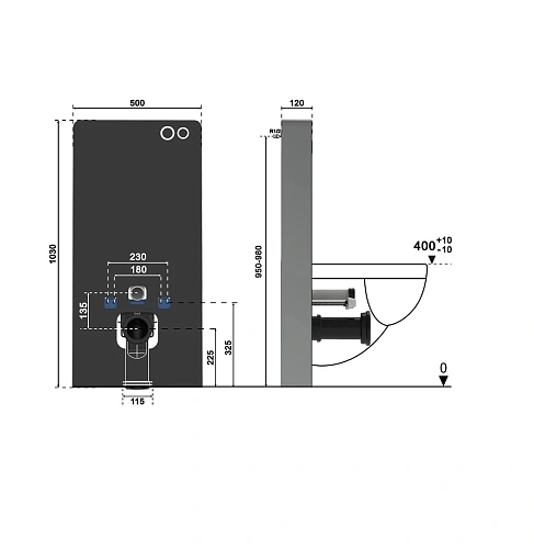Инсталляция для унитаза Ceruttispa G111W короб из белого стекла, приставная Инсталляция для унитаза Ceruttispa G111W короб из белого стекла, приставная