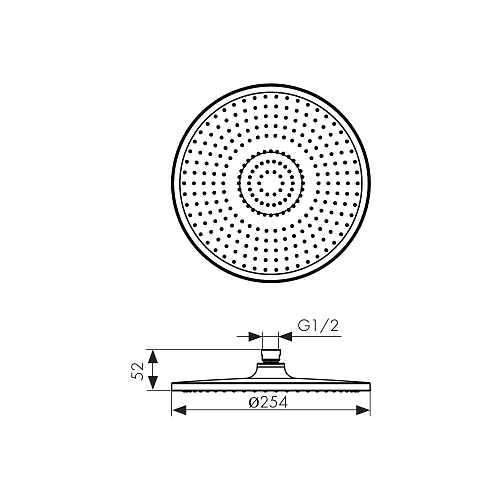 Верхний душ Kaiser диаметр 254 мм хром SH-290 Верхний душ Kaiser диаметр 254 мм хром SH-290