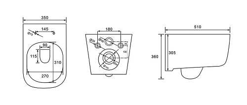 Унитаз подвесной AQUATEK ЛУГАНО AQ2002-00 510x350x360мм безободковый, тонкое сиденье Soft Close Унитаз подвесной AQUATEK ЛУГАНО AQ2002-00 510x350x360мм безободковый, тонкое сиденье Soft Close