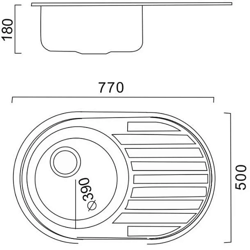 Кухонная мойка Haiba HB5077, полированная сталь Кухонная мойка Haiba HB5077, полированная сталь