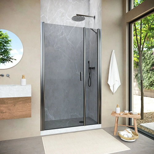 Душевая дверь Vegas-glass EP-F-2 NOVO h2000 160 11 07 L 1600 мм, профиль оружейная сталь, стекло графит Душевая дверь Vegas-glass EP-F-2 NOVO h2000 160 11 07 L 1600 мм, профиль оружейная сталь, стекло графит