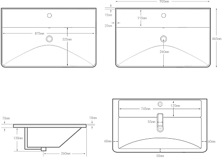 Раковина Aquanet Ирис 90 белая 00323883 Раковина Aquanet Ирис 90 белая 00323883