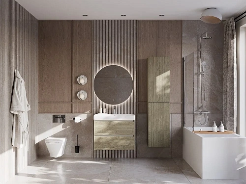 Тумба под раковину Roca Ona 800 темный вяз 2 ящика A857630511 Тумба под раковину Roca Ona 800 темный вяз 2 ящика A857630511