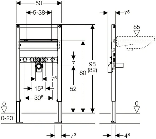 Инсталляция для раковины GEBERIT Duofix 111.490.00.1 Инсталляция для раковины GEBERIT Duofix 111.490.00.1