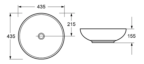 Раковина CEZARES CZR-NEW-43-LVB белый 435x435 керамика Раковина CEZARES CZR-NEW-43-LVB белый 435x435 керамика