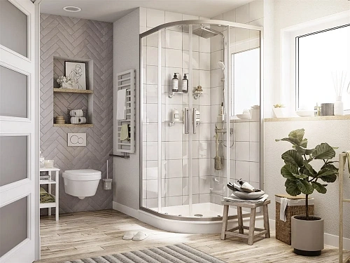 Душевой уголок STWORKI Хельсинки 110x110 см профиль хром матовый 451338 Душевой уголок STWORKI Хельсинки 110x110 см профиль хром матовый 451338