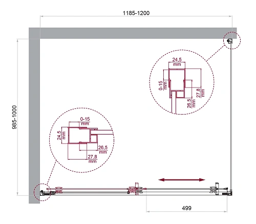 Душевой уголок BelBagno LUCE-AH-1-120/100-C-Cr Душевой уголок BelBagno LUCE-AH-1-120/100-C-Cr
