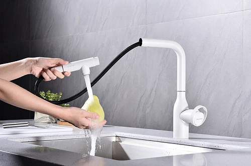 Смеситель для кухни Paulmark URBAN белый матовый Ur213104-WH Смеситель для кухни Paulmark URBAN белый матовый Ur213104-WH