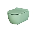 Унитаз подвесной Abner 103T21001R (545x360x330) матовый мятный безободковый с тонкой крышкой 103T21001R-102T21001S Унитаз подвесной Abner 103T21001R (545x360x330) матовый мятный безободковый с тонкой крышкой 103T21001R-102T21001S