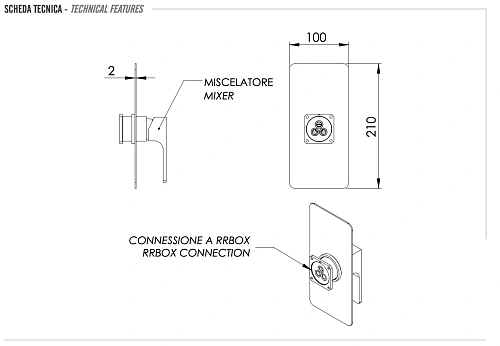Смеситель для душа Remer Absolute AU30KBBG, золото брашированное Смеситель для душа Remer Absolute AU30KBBG, золото брашированное