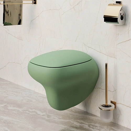 Унитаз подвесной Diamond 123T21001R (530x405x375) мятный матовый безободковый без сиденья Унитаз подвесной Diamond 123T21001R (530x405x375) мятный матовый безободковый без сиденья