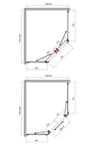 Душевой уголок BelBagno UNO-195-PH-2-120/90-C-Cr 1200x900 мм Душевой уголок BelBagno UNO-195-PH-2-120/90-C-Cr 1200x900 мм