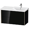 Картинка анонса товара «тумба под раковину duravit xviu xv41380b140 подвесная 101 см черный глянцевый»