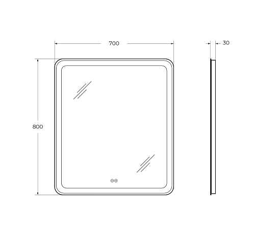 Зеркало CEZARES MULTICOLORE 700x800x30 CZR-SPC-MC-700-800-RGB-TCH с подсветкой RGB и сенсором Зеркало CEZARES MULTICOLORE 700x800x30 CZR-SPC-MC-700-800-RGB-TCH с подсветкой RGB и сенсором
