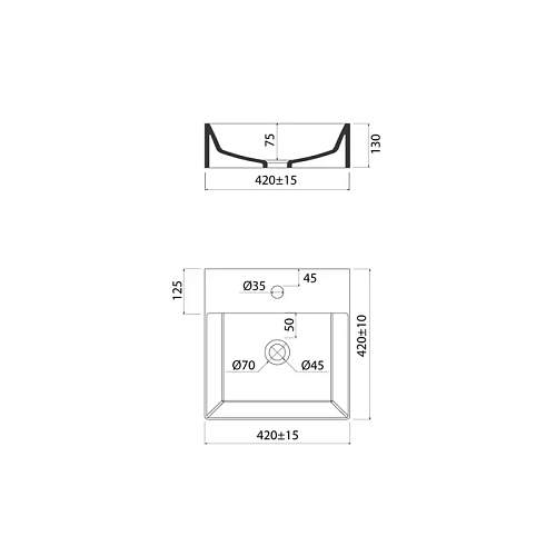 Раковина IDDIS Bild BILWS42i27 накладная/подвесная, белый глянцевый Раковина IDDIS Bild BILWS42i27 накладная/подвесная, белый глянцевый