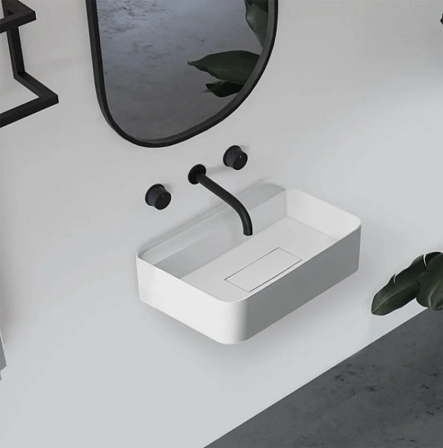 Раковина ABBER Stein AS2626 подвесная, белая матовая Раковина ABBER Stein AS2626 подвесная, белая матовая