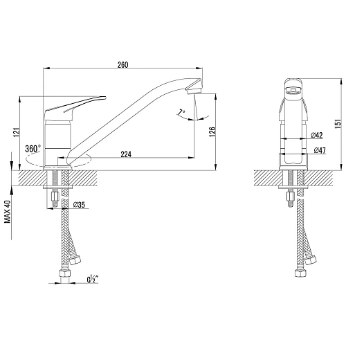 Смеситель для кухни Lemark Omega LM3104C, хром Смеситель для кухни Lemark Omega LM3104C, хром
