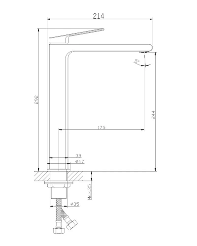Смеситель для раковины Orange GAUSS M30-121b черный Смеситель для раковины Orange GAUSS M30-121b черный