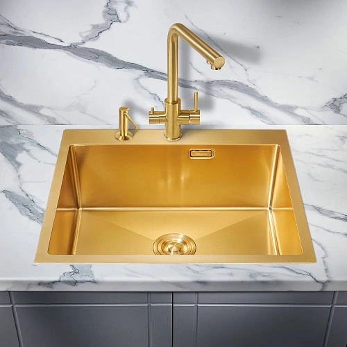 Кухонная мойка Milacio Denia 59 Steel (MC.77498) золото Кухонная мойка Milacio Denia 59 Steel (MC.77498) золото