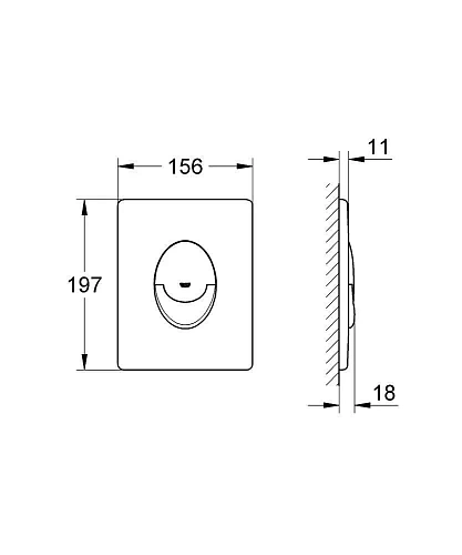 Клавиша смыва GROHE Skate Air (38505SH0) вертикальная, альпин-белый Клавиша смыва GROHE Skate Air (38505SH0) вертикальная, альпин-белый