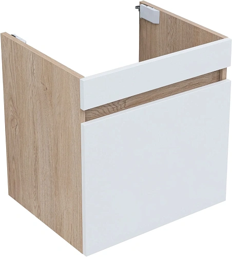 Тумба под раковину Aquanet Оптима 50 00344798 дуб светлый/белый сатин Тумба под раковину Aquanet Оптима 50 00344798 дуб светлый/белый сатин