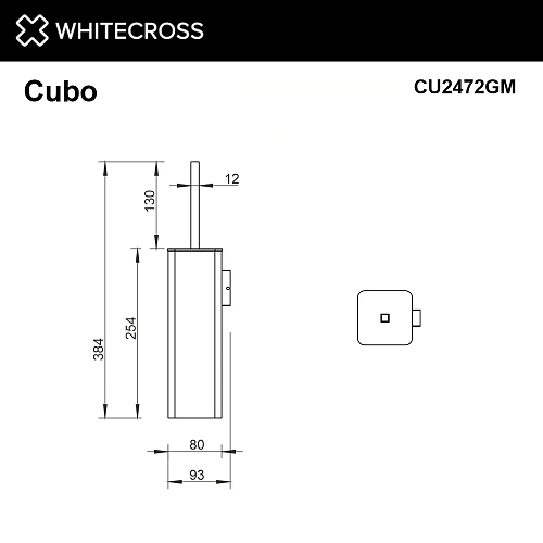 Ершик для унитаза WHITECROSS Cubo CU2472GM оружейная сталь Ершик для унитаза WHITECROSS Cubo CU2472GM оружейная сталь