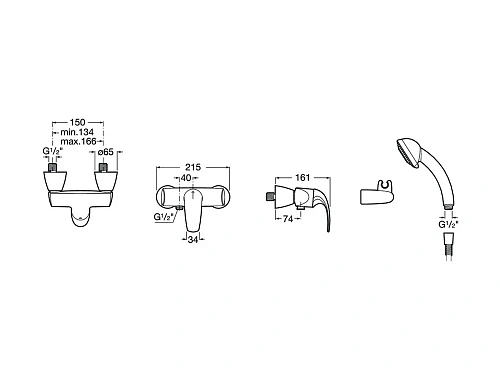 Смеситель для душа Roca M2 5A2068C00 Смеситель для душа Roca M2 5A2068C00