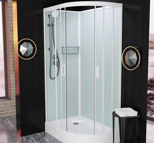 Душевая кабина Frank F418L М White 100x80 20013 закаленное матовое стекло Душевая кабина Frank F418L М White 100x80 20013 закаленное матовое стекло