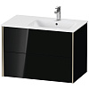 Тумба под раковину Duravit XVIU XV41590B140 подвесная 81 см черный глянцевый