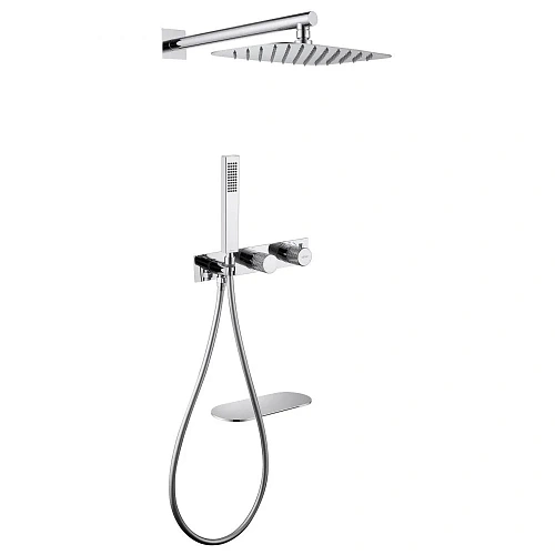Душевая система ABBER Rund AF8750 скрытого монтажа с изливом, термостат, хром Душевая система ABBER Rund AF8750 скрытого монтажа с изливом, термостат, хром