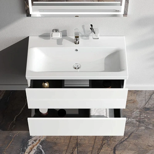 Тумба под раковину AM.PM Gem M90FHX0802WG подвесная, 80 см push-to-open, белый, Тумба под раковину AM.PM Gem M90FHX0802WG подвесная, 80 см push-to-open, белый,