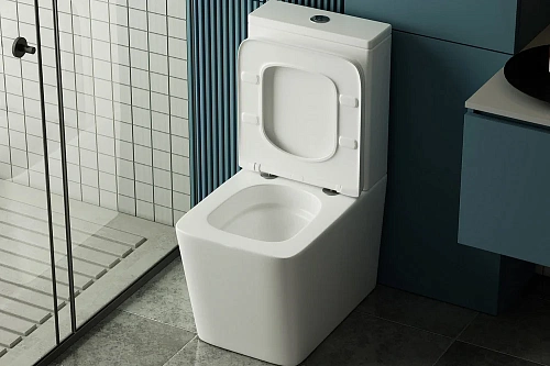 Унитаз напольный ABBER Rechteck AC1210T компакт белый, безободковый, смыв торнадо Унитаз напольный ABBER Rechteck AC1210T компакт белый, безободковый, смыв торнадо