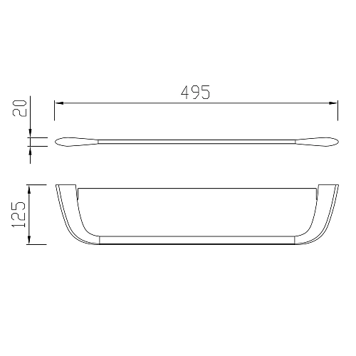 Полка стеклянная ABBER Nord AA1555G золото матовое Полка стеклянная ABBER Nord AA1555G золото матовое