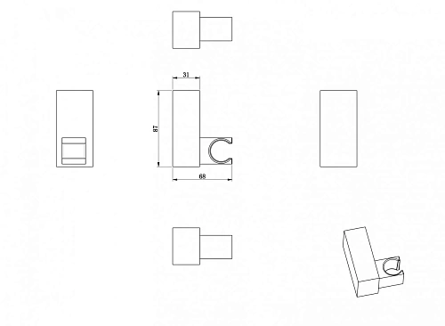 Держатель ручного душа Wonzon & Woghand черный матовый (WW-994201-MB) Держатель ручного душа Wonzon & Woghand черный матовый (WW-994201-MB)