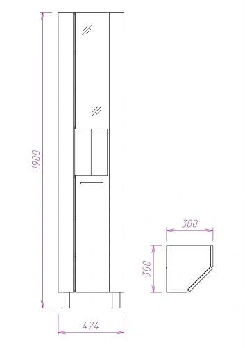 Шкаф-пенал Onika ДЮНА 30.15 правый 403036 Шкаф-пенал Onika ДЮНА 30.15 правый 403036