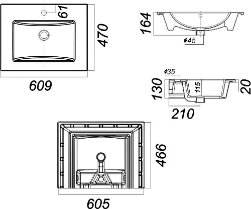 Тумба с раковиной STWORKI Эстерсунд 60 белая матовая 440924 Тумба с раковиной STWORKI Эстерсунд 60 белая матовая 440924