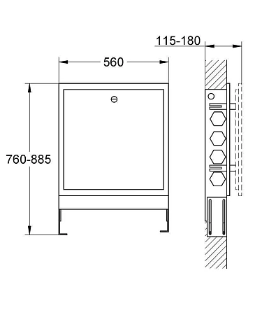 Монтажный ящик для систем GROHE F-digital deluxe (36367000) Монтажный ящик для систем GROHE F-digital deluxe (36367000)