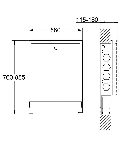 Монтажный ящик для систем GROHE F-digital deluxe (36367000) Монтажный ящик для систем GROHE F-digital deluxe (36367000)