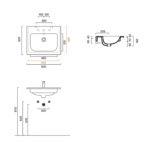 Раковина Catalano Italy 0720610001 60x50, белый глянцевый Раковина Catalano Italy 0720610001 60x50, белый глянцевый
