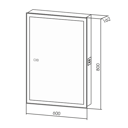 Зеркальный шкаф AQUAme AQM9201 600х800 с посветкой и подогревом универсальный монтаж Зеркальный шкаф AQUAme AQM9201 600х800 с посветкой и подогревом универсальный монтаж