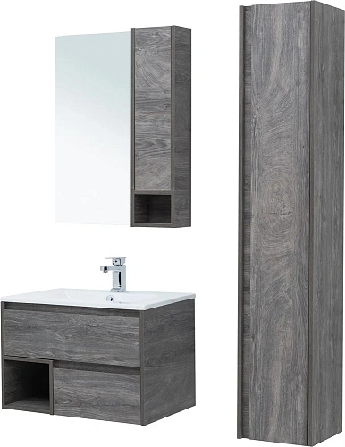 Комплект мебели STWORKI Карлстад 75 дуб рошелье, в стиле лофт, под дерево, серая 418885 Комплект мебели STWORKI Карлстад 75 дуб рошелье, в стиле лофт, под дерево, серая 418885