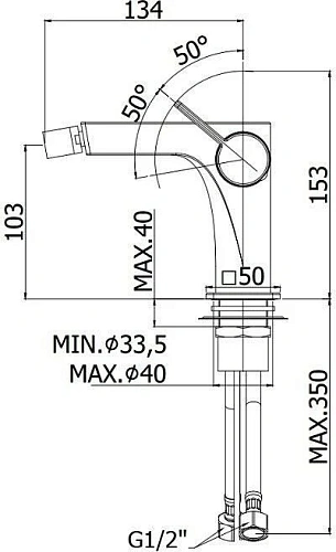 Смеситель для биде Paffoni Rock RO131CR Смеситель для биде Paffoni Rock RO131CR